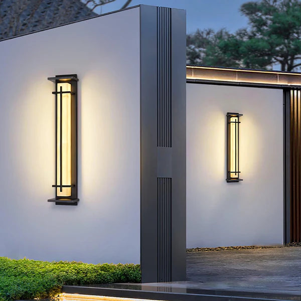 Stainless Steel Outdoor Wall Light Alabaster Look | Raylux