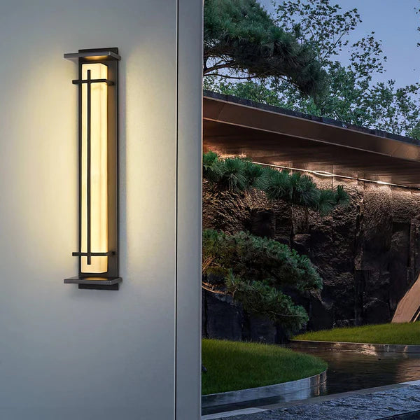 Stainless Steel Outdoor Wall Light Alabaster Look | Raylux