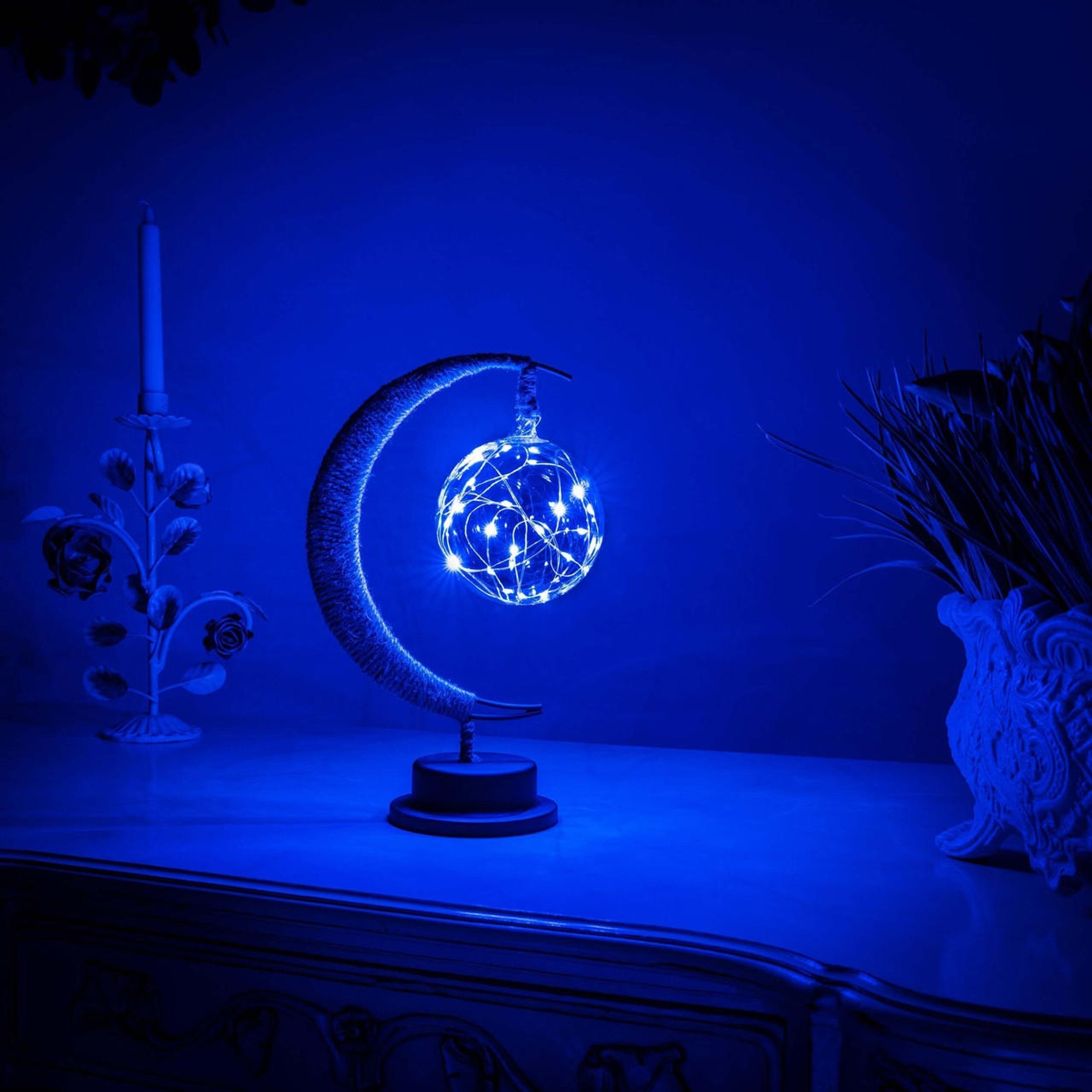 Table Lamp Crescent Moon with LED Sphere Design | Lunira