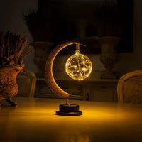Table Lamp Crescent Moon with LED Sphere Design | Lunira