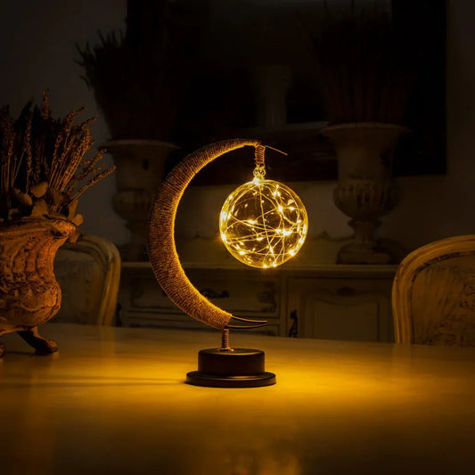 Table Lamp Crescent Moon with LED Sphere Design | Lunira
