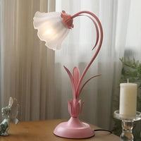 Table Lamp French Flower Metal Base Vintage Style | Flarune