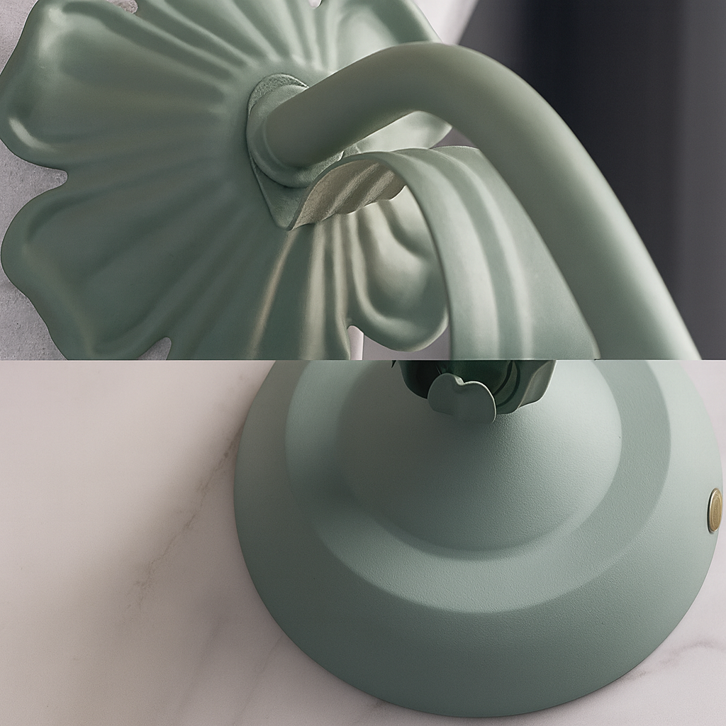 Table Lamp French Flower Metal Base Vintage Style | Flarune