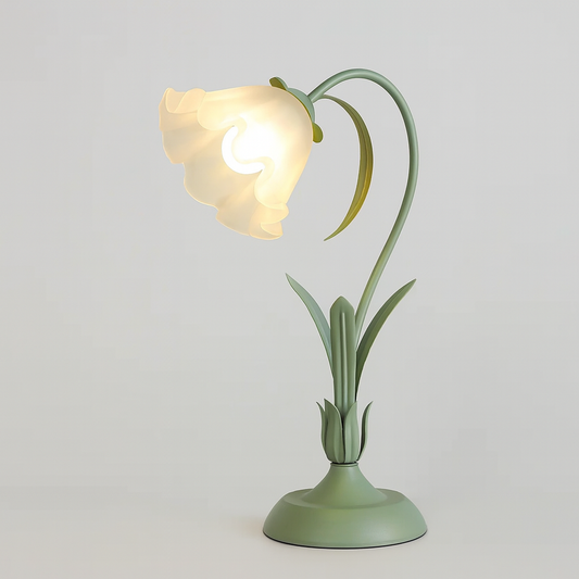 Table Lamp French Flower Metal Base Vintage Style | Flarune