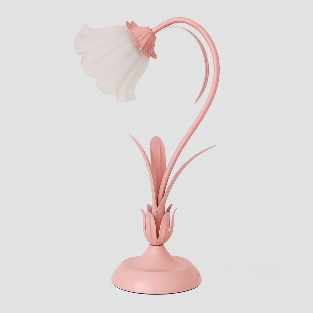 Table Lamp French Flower Metal Base Vintage Style | Flarune