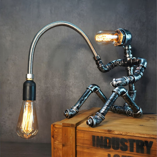 Table Lamp Metal Industrial Steampunk Design | Rovinek