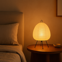 Table Lamp Rice Paper Wabi-Sabi Japanese Style | Favira