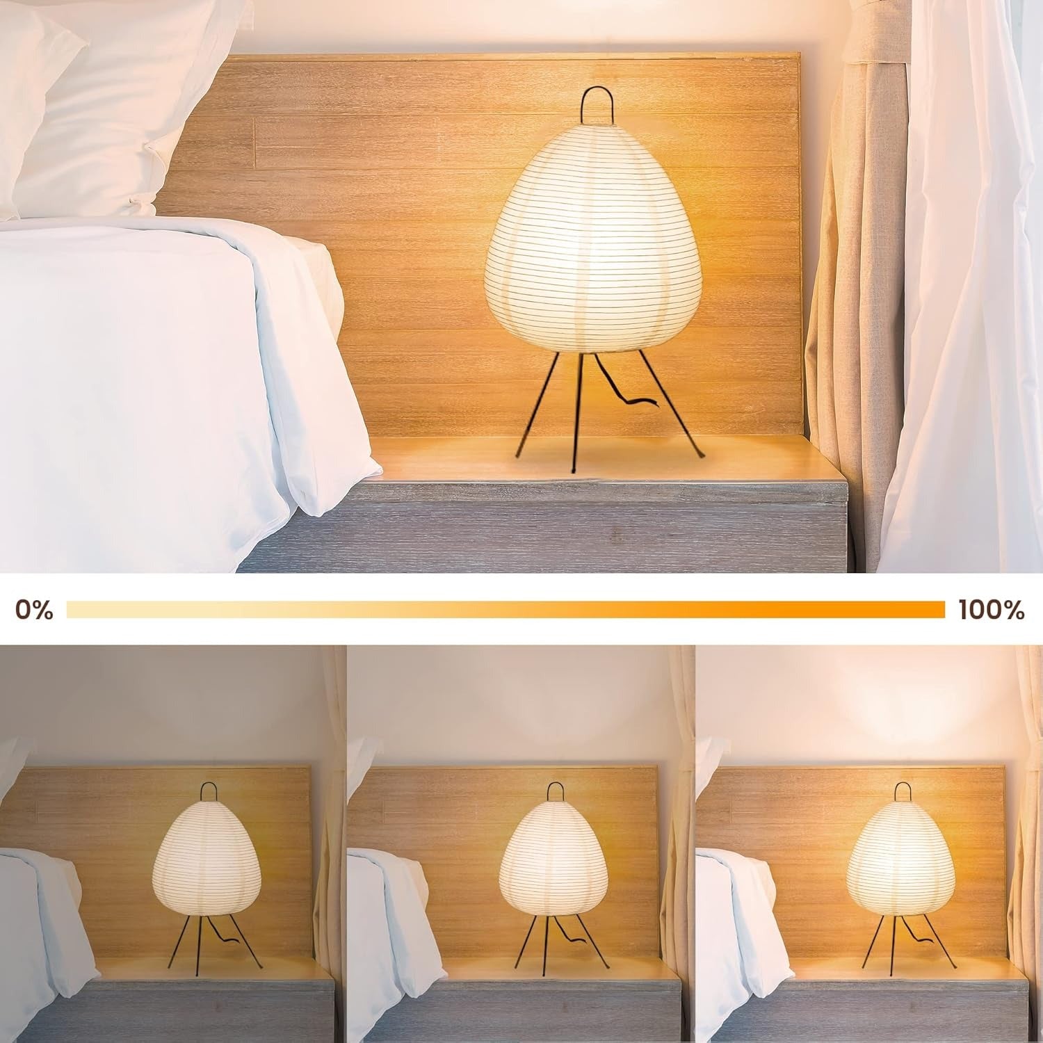 Table Lamp Rice Paper Wabi-Sabi Japanese Style | Favira