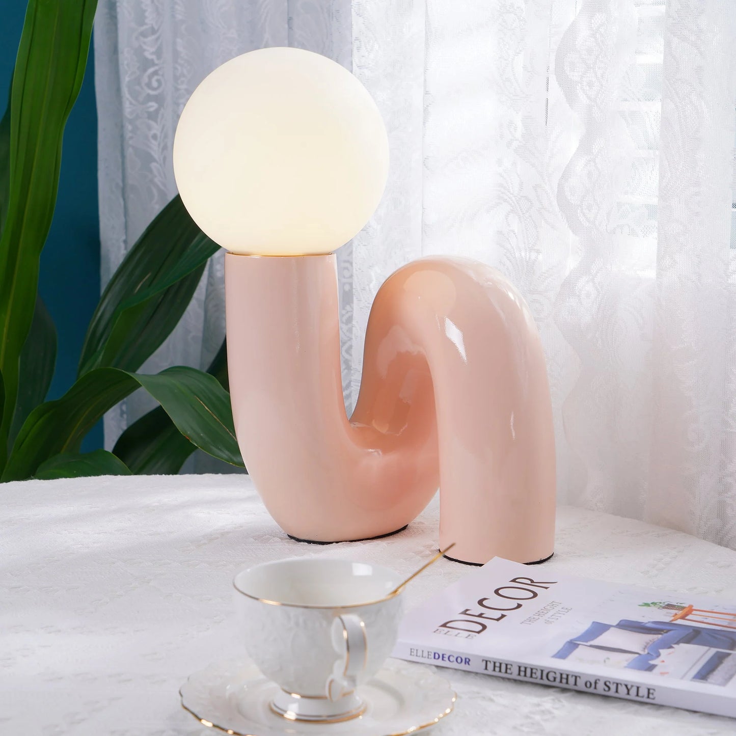 Table Lamp Spiral Glass Modern Accent | Tolrian