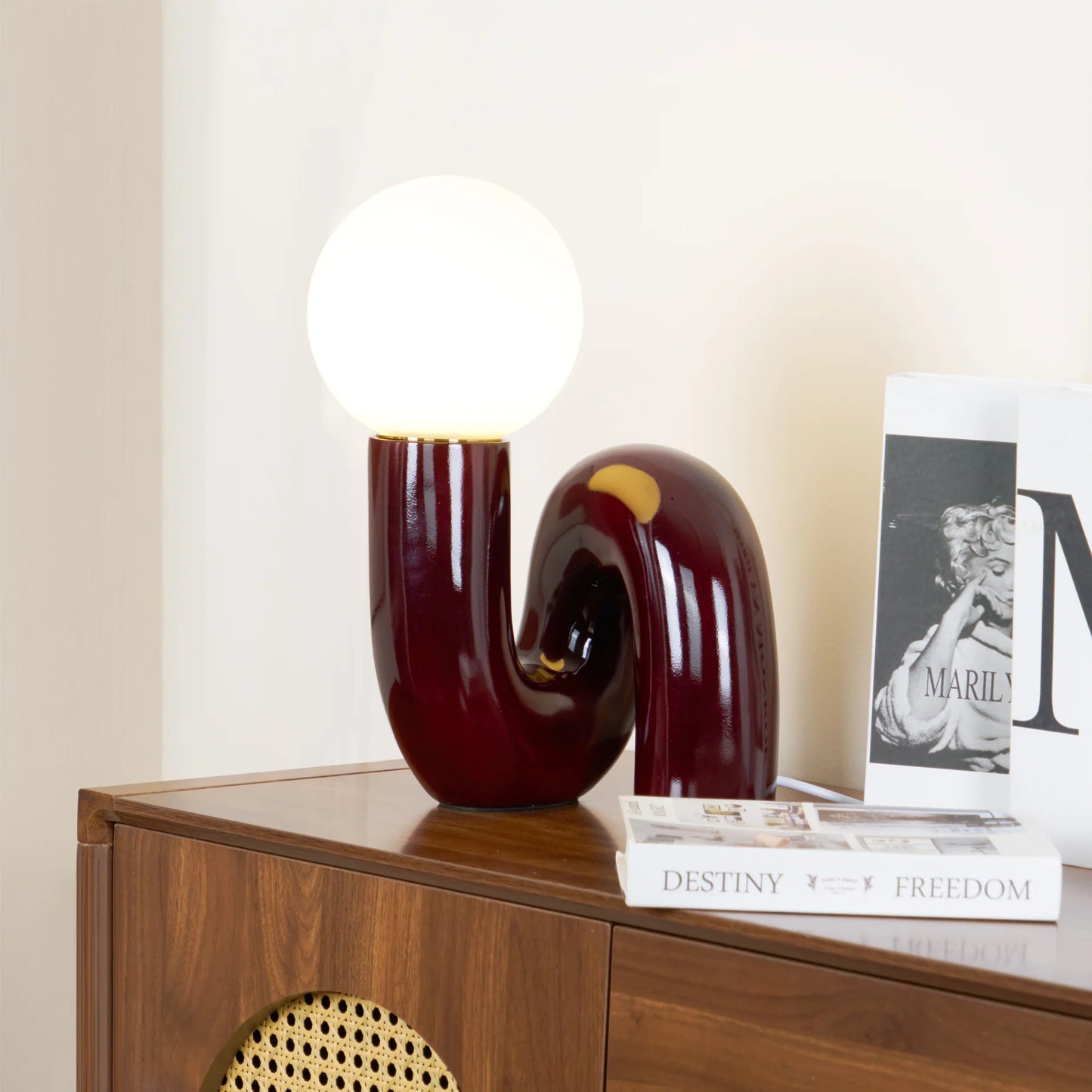 Table Lamp Spiral Glass Modern Accent | Tolrian