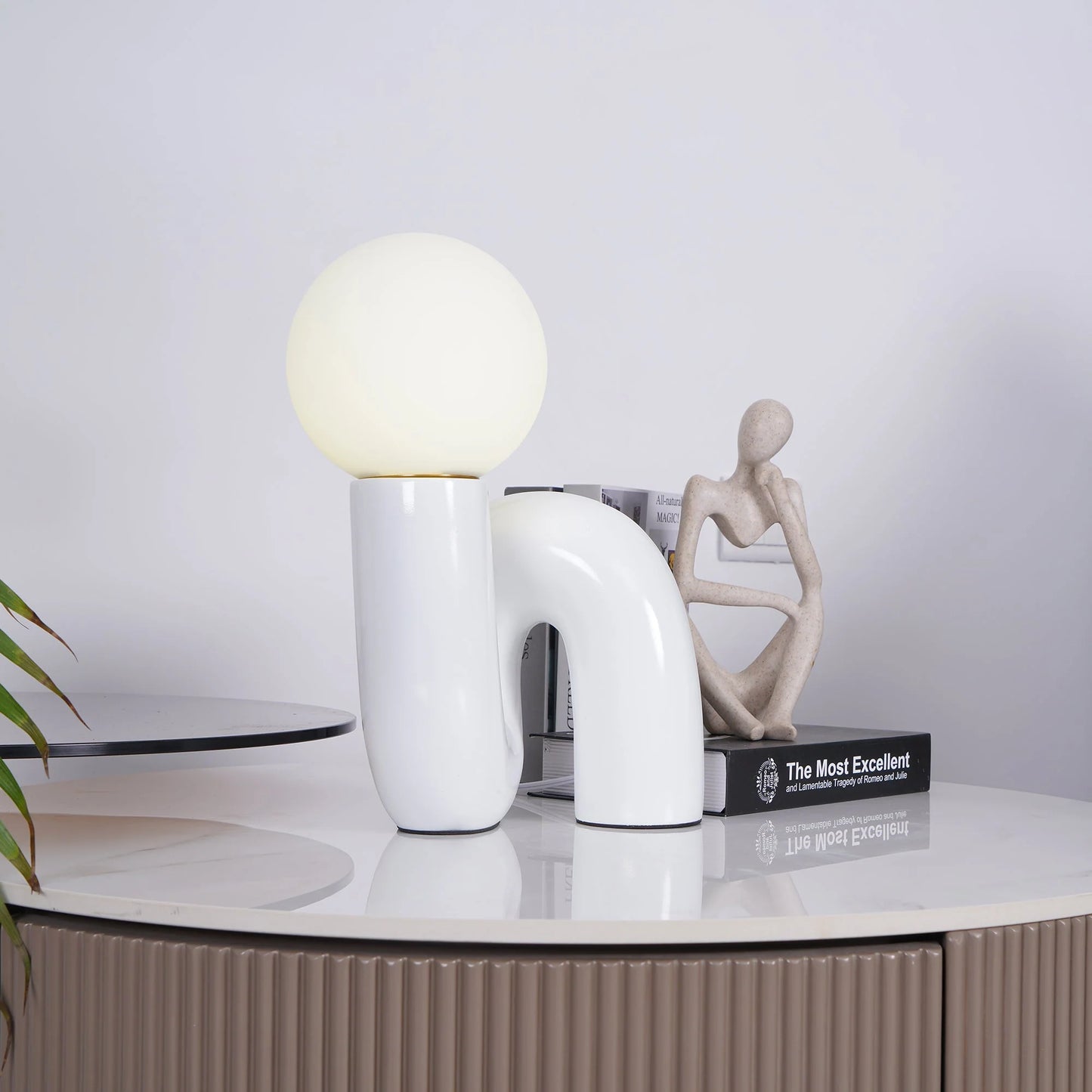 Table Lamp Spiral Glass Modern Accent | Tolrian