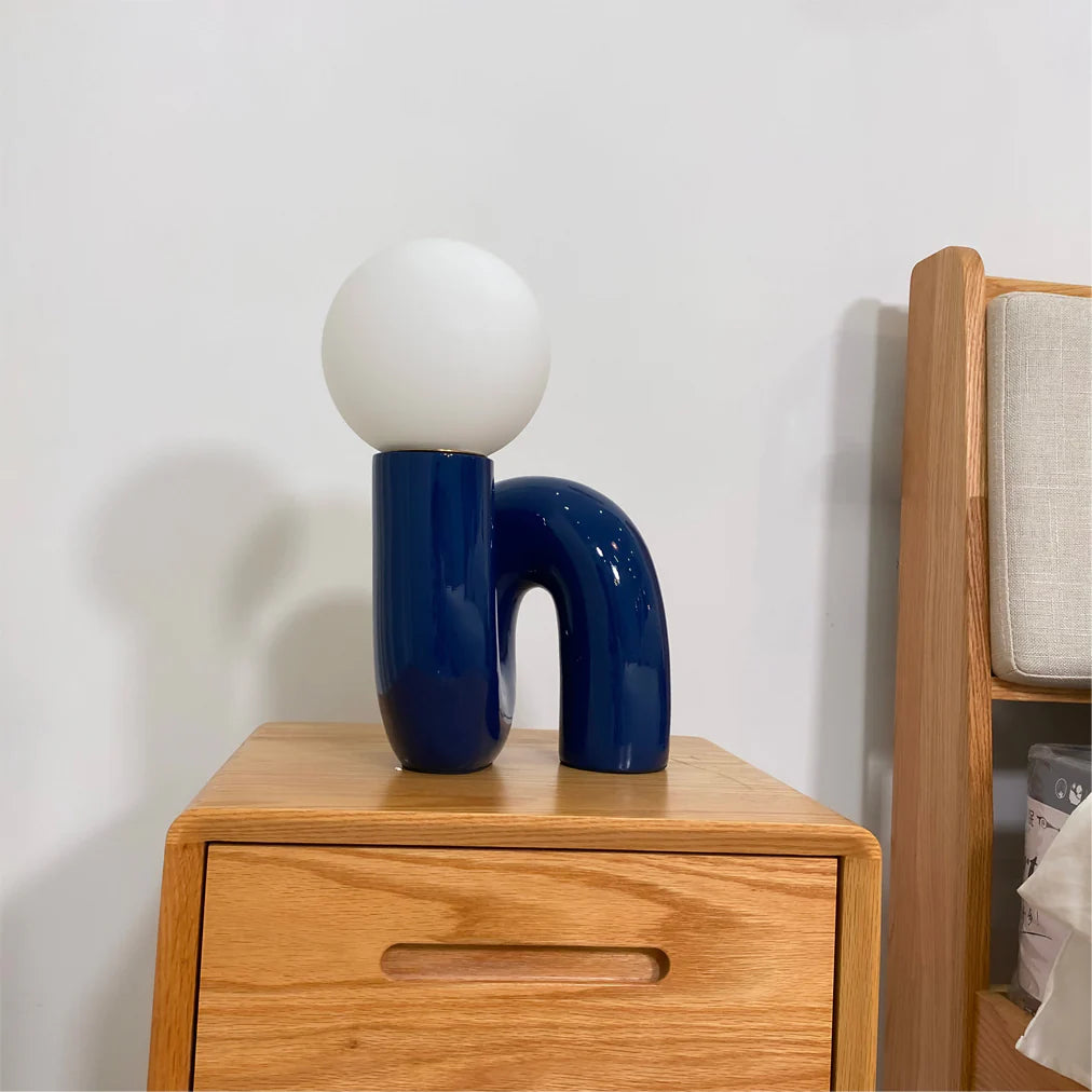 Table Lamp Spiral Glass Modern Accent | Tolrian
