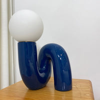 Table Lamp Spiral Glass Modern Accent | Tolrian