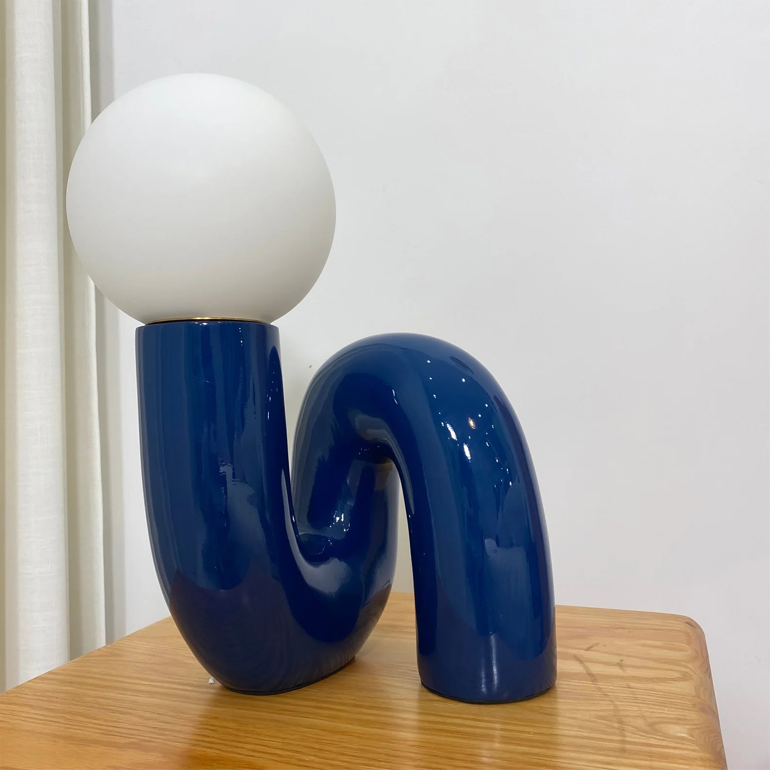 Table Lamp Spiral Glass Modern Accent | Tolrian