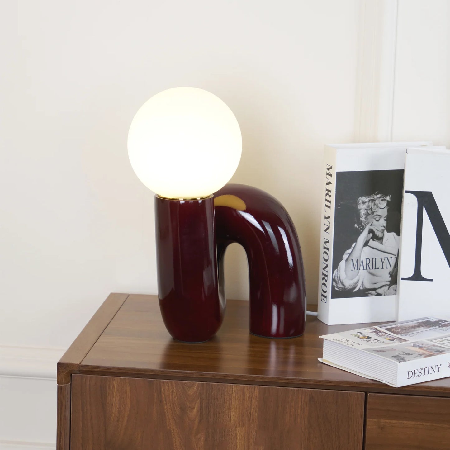 Table Lamp Spiral Glass Modern Accent | Tolrian