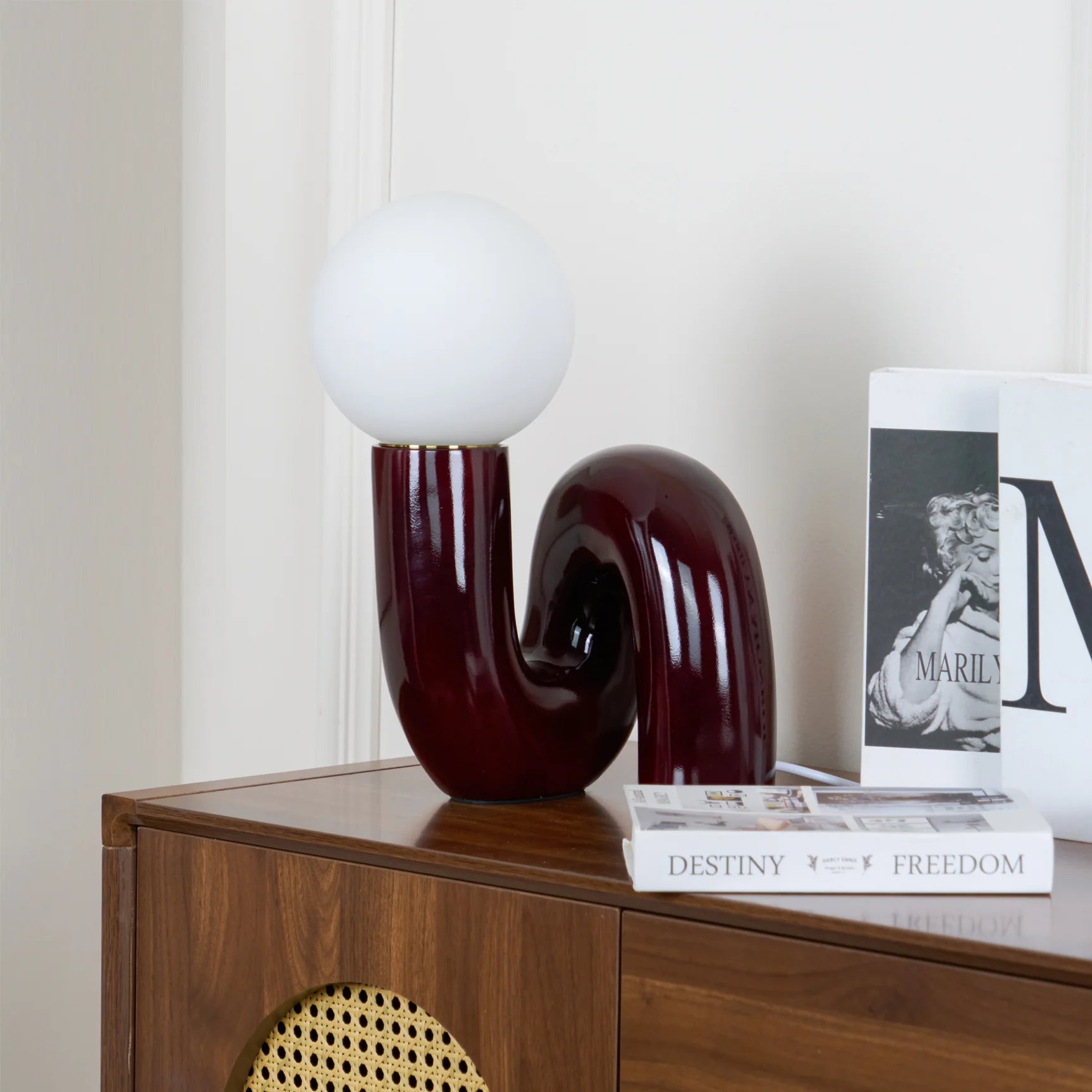 Table Lamp Spiral Glass Modern Accent | Tolrian