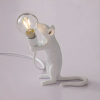 Table Lamp in White Resin Nordic Mouse Art Deco | Velindo