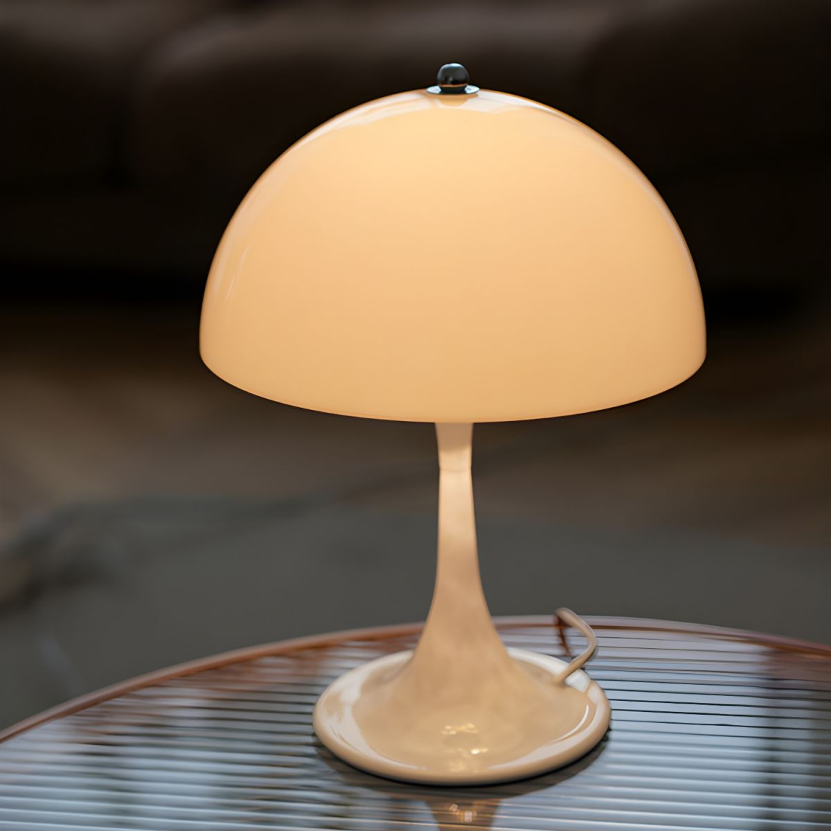Table Lamp with Acrylic Dome Shade Modern Style | Alviro