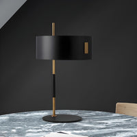 Table Lamp with Black Shade Minimalist Metal | Zavero