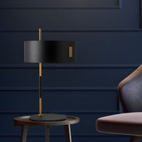 Table Lamp with Black Shade Minimalist Metal | Zavero