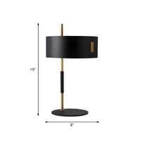 Table Lamp with Black Shade Minimalist Metal | Zavero