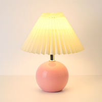 Table Lamp with Ceramic Base Cone Shade Modern | Corvila