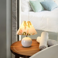 Table Lamp with Ceramic Base Cone Shade Modern | Corvila