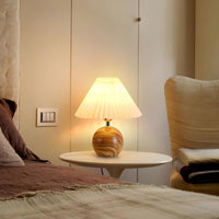 Table Lamp with Ceramic Base Cone Shade Modern | Corvila