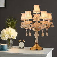 Table Lamp with Crystal Chandelier Traditional Style | Jovira