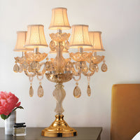Table Lamp with Crystal Chandelier Traditional Style | Jovira