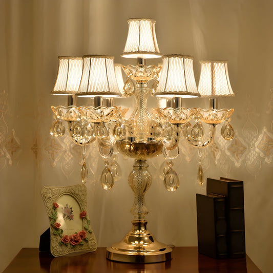Table Lamp with Crystal Chandelier Traditional Style | Jovira