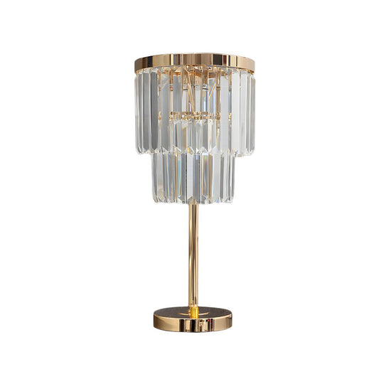 Table Lamp with Crystal Shade Modern Gold Finish | Felora