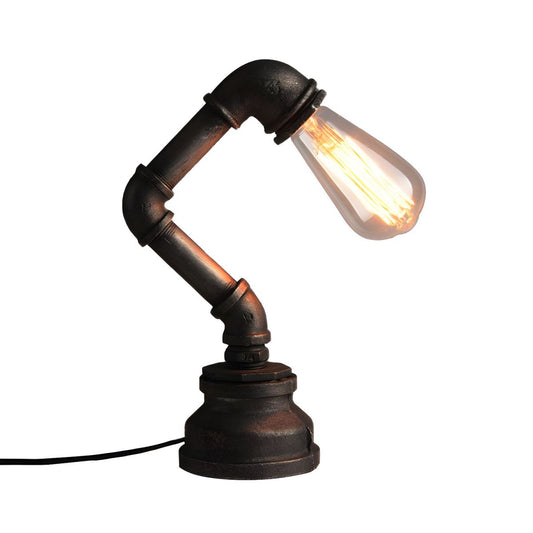 Table Lamp with Exposed Bulb Industrial Bronze | Brivano