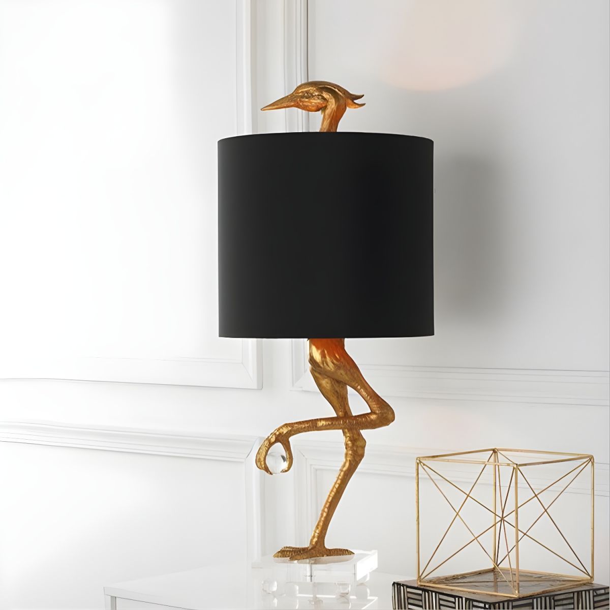 Table Lamp with Fabric Shade Traditional Style | Ostravo