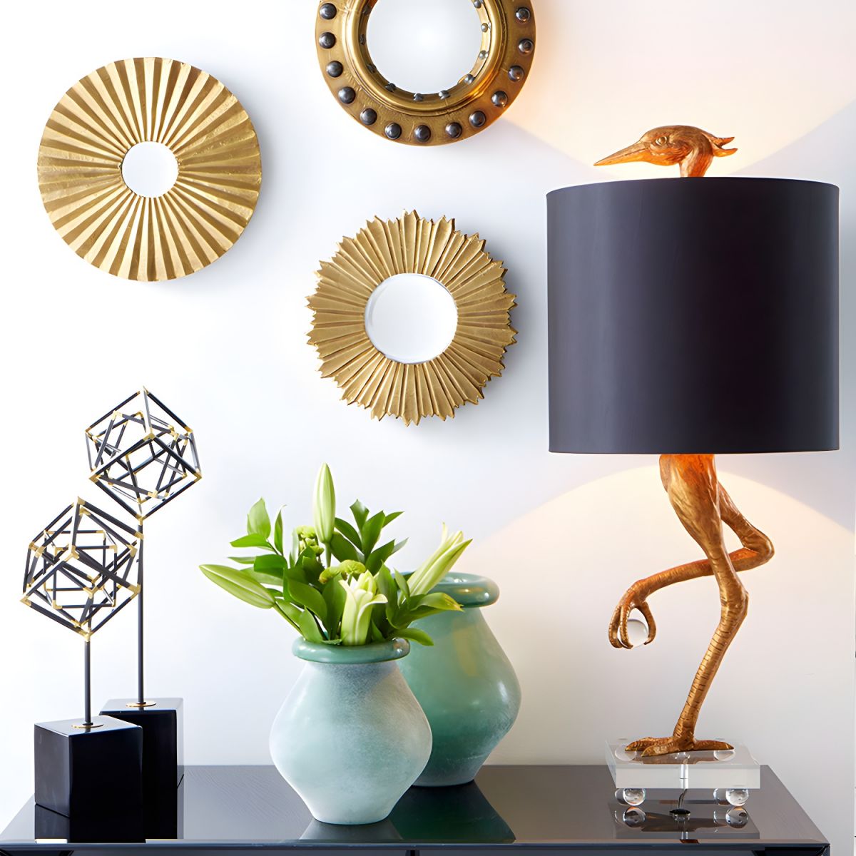 Table Lamp with Fabric Shade Traditional Style | Ostravo