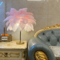 Table Lamp with Feather Shade Modern Design | Mariven