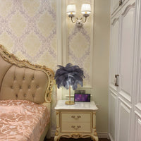Table Lamp with Feather Shade Modern Design | Mariven