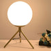 Table Lamp with Glass Globe Nordic Gold Tripod Base | Ormila