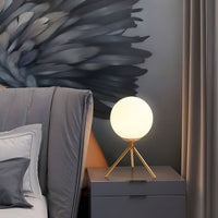 Table Lamp with Glass Globe Nordic Gold Tripod Base | Ormila