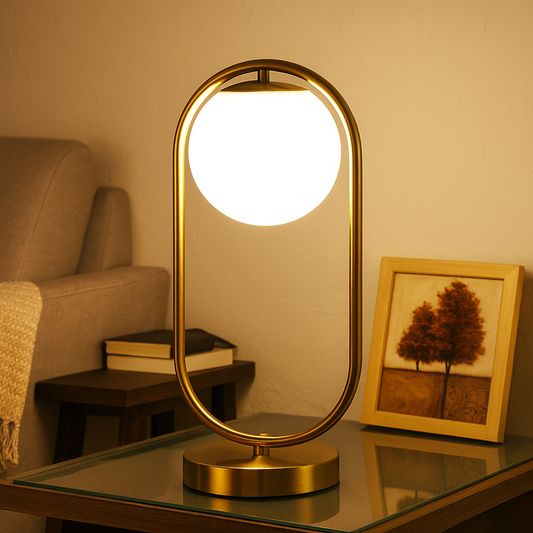 Table Lamp with Glass Globe Nordic Modern Style | Aurlis