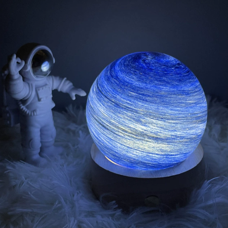 Table Lamp with Glass Moon Globe Modern Design | Zelaro