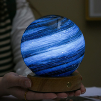 Table Lamp with Glass Moon Globe Modern Design | Zelaro