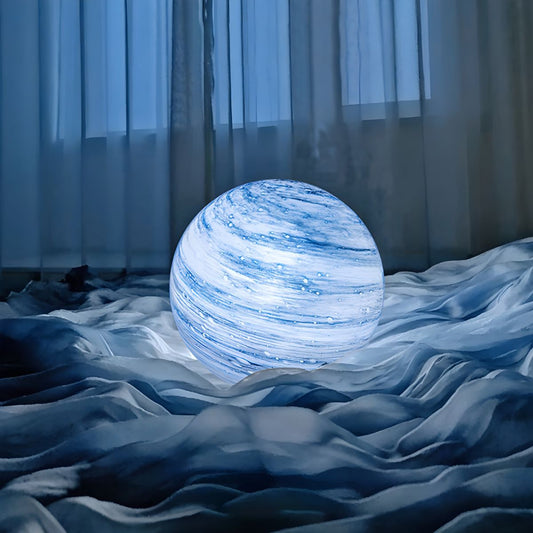Table Lamp with Glass Moon Globe Modern Design | Zelaro