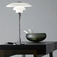 Table Lamp with Glass Shade Modern Metal Finish | Arvion