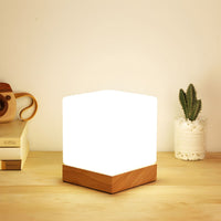 Table Lamp with Glass Square Shade Industrial Design | Selvix