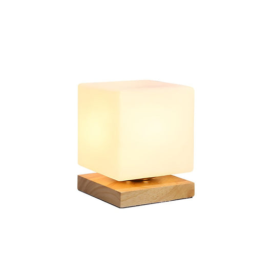 Table Lamp with Glass Square Shade Industrial Design | Selvix