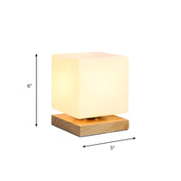 Table Lamp with Glass Square Shade Industrial Design | Selvix
