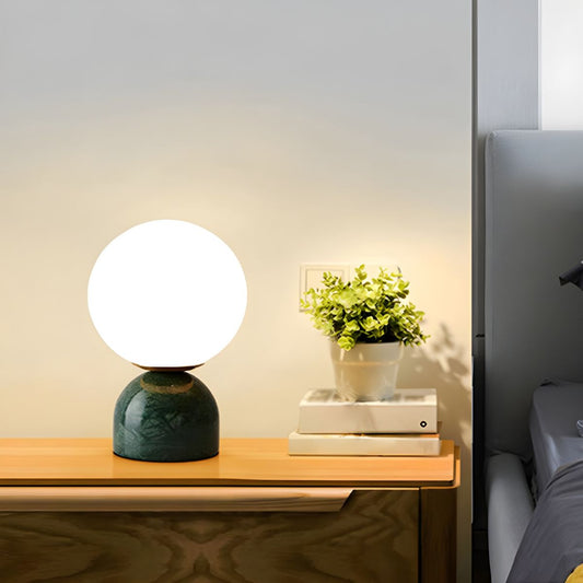 Table Lamp with Globe Glass Marble Base Nordic Style | Silio