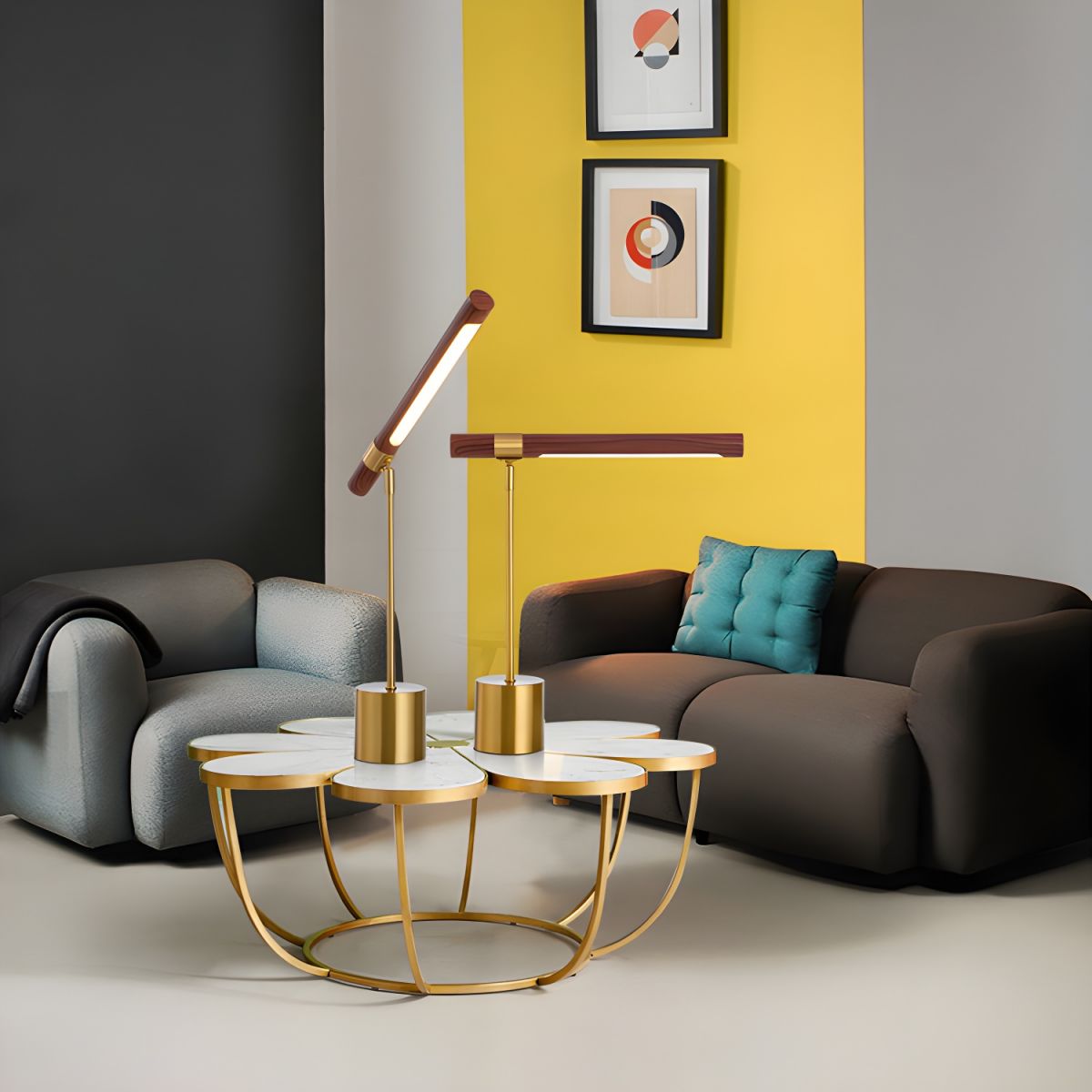 Table Lamp with Golden Finish Modern LED | Velory