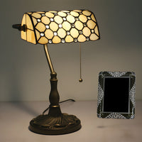 Table Lamp with Gridded Glass Retro Tiffany Style | Marvona